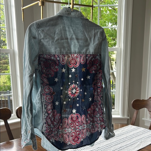 Free People Light Blue Denim Shirt - Picture 3 of 3